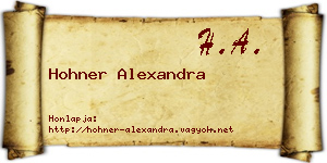 Hohner Alexandra névjegykártya